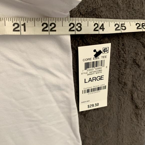 Alfani White Drop Hem Crew Neck Short Sleeve Stretchy T Shirt Women's Size L NWT - Picture 6 of 7